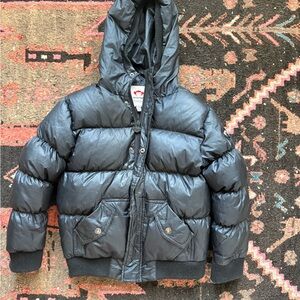 APPAMAN Black Puffer Jacket with Hood. Size 7.